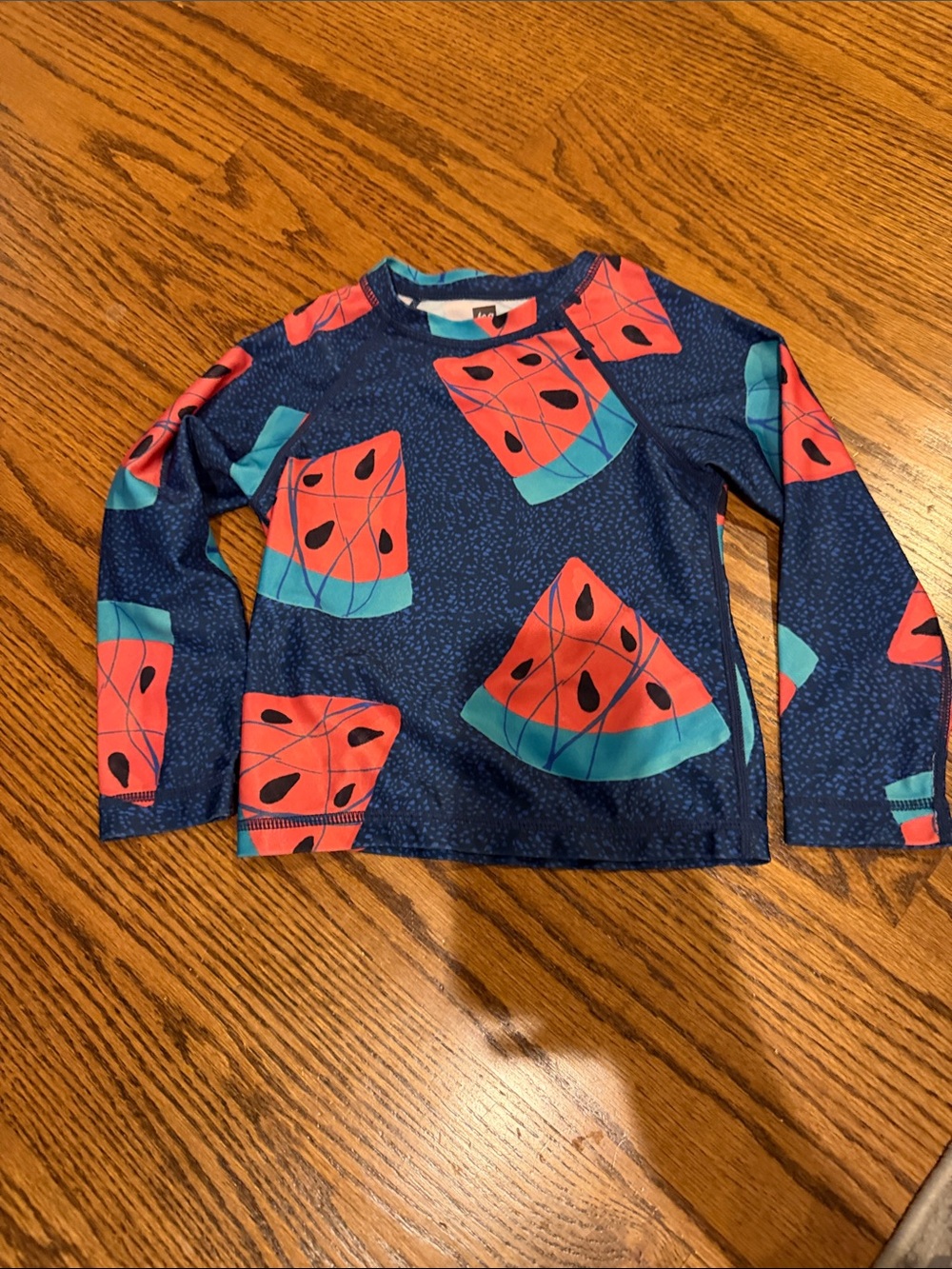 Tea Collection Navy Long-Sleeve Watermelon Print Rashguard